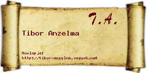 Tibor Anzelma névjegykártya